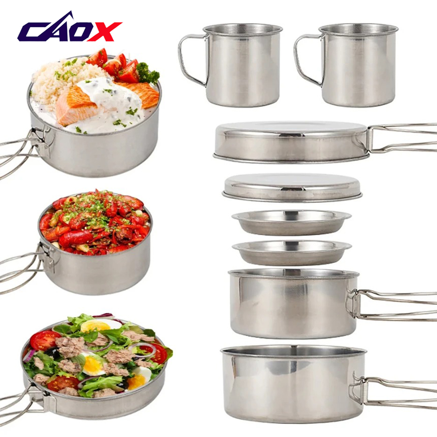 Camping Cooking Ware Set - CAOX 8pcs/Set Peralatan Masak Camping Set