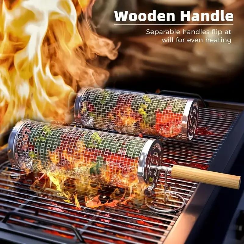 Camping Cooking Basket - Set Keranjang Panggangan BBQ Bulat dari
