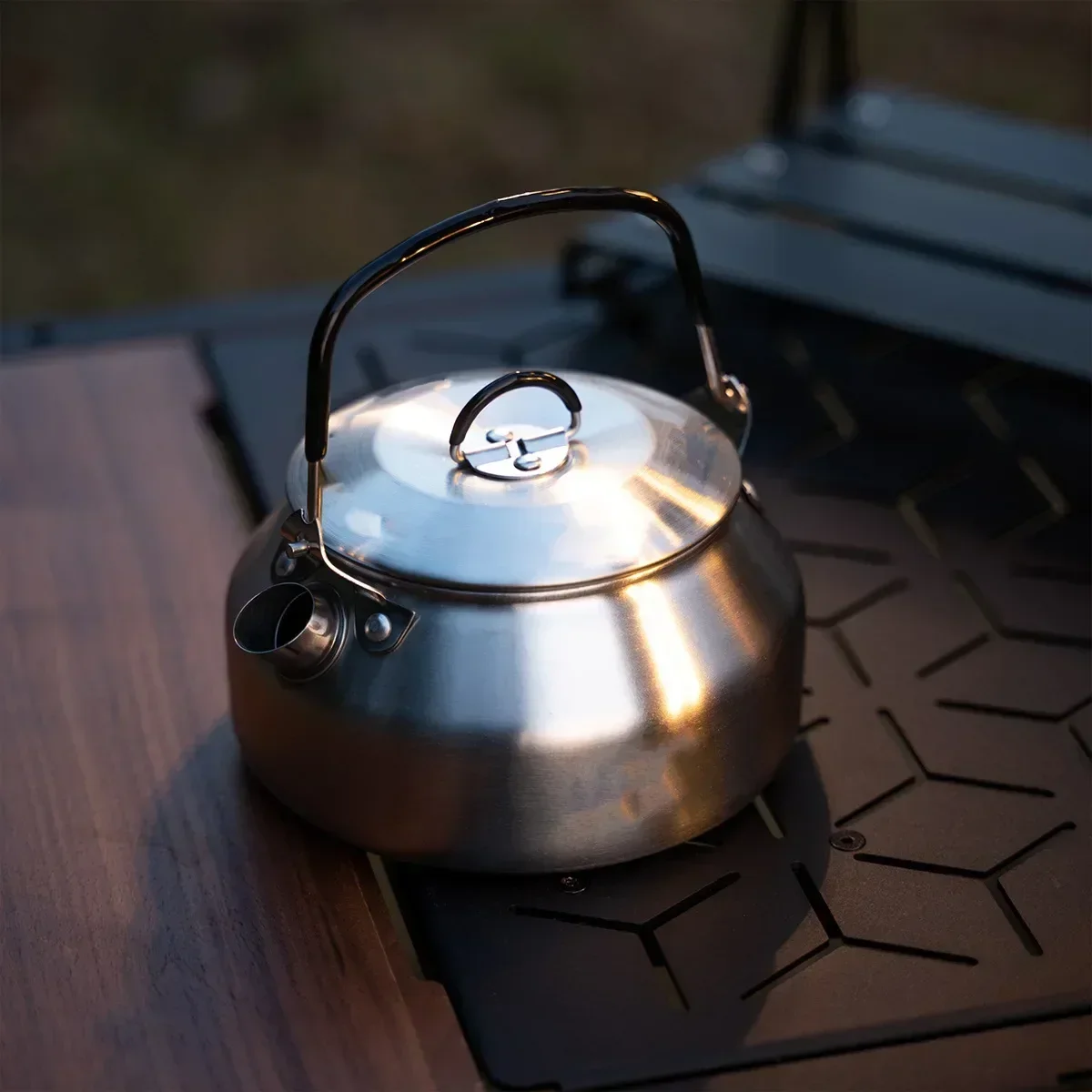 Camping Cooking Pot Stainless Steel - Ketel Baja Tahan Karat 0,8L Ketel