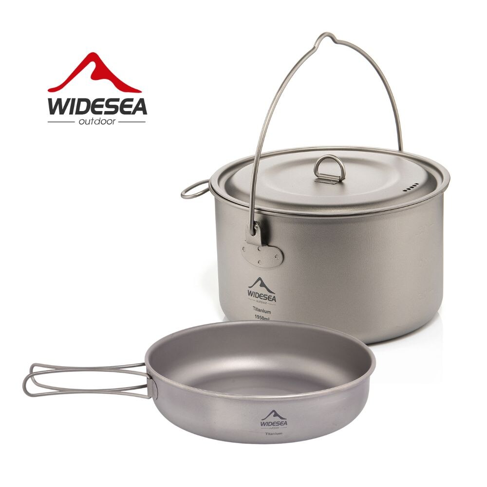 Camping Cooking Pot Stainless Steel - Layar Lebar peralatan makan berkemah Titanium