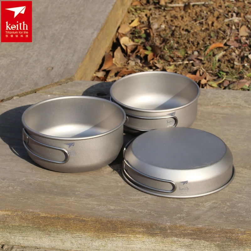 Camping Outdoor Cooking Equipment - Keith Set panci masak Titanium 3