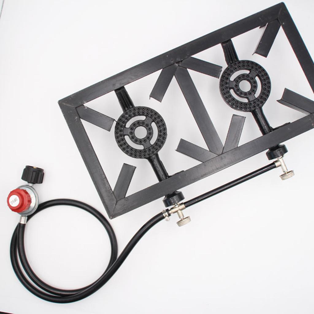 Camping Double Cooking Stove - Kompor Gas Dua Tungku dengan Regulator