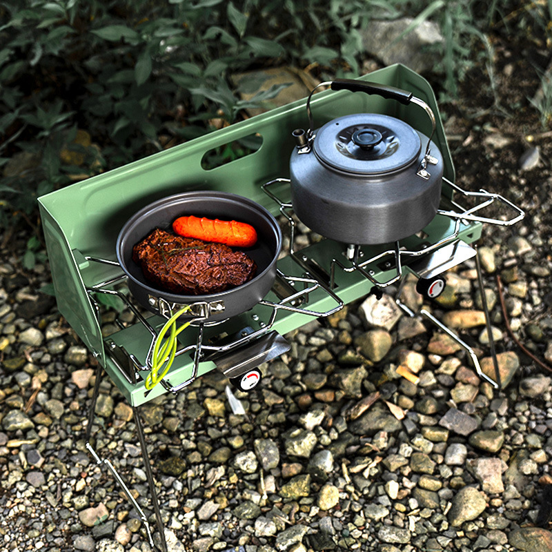 Camping Double Cooking Stove - Kompor Gas Portabel Kompor Terpisah Portabel