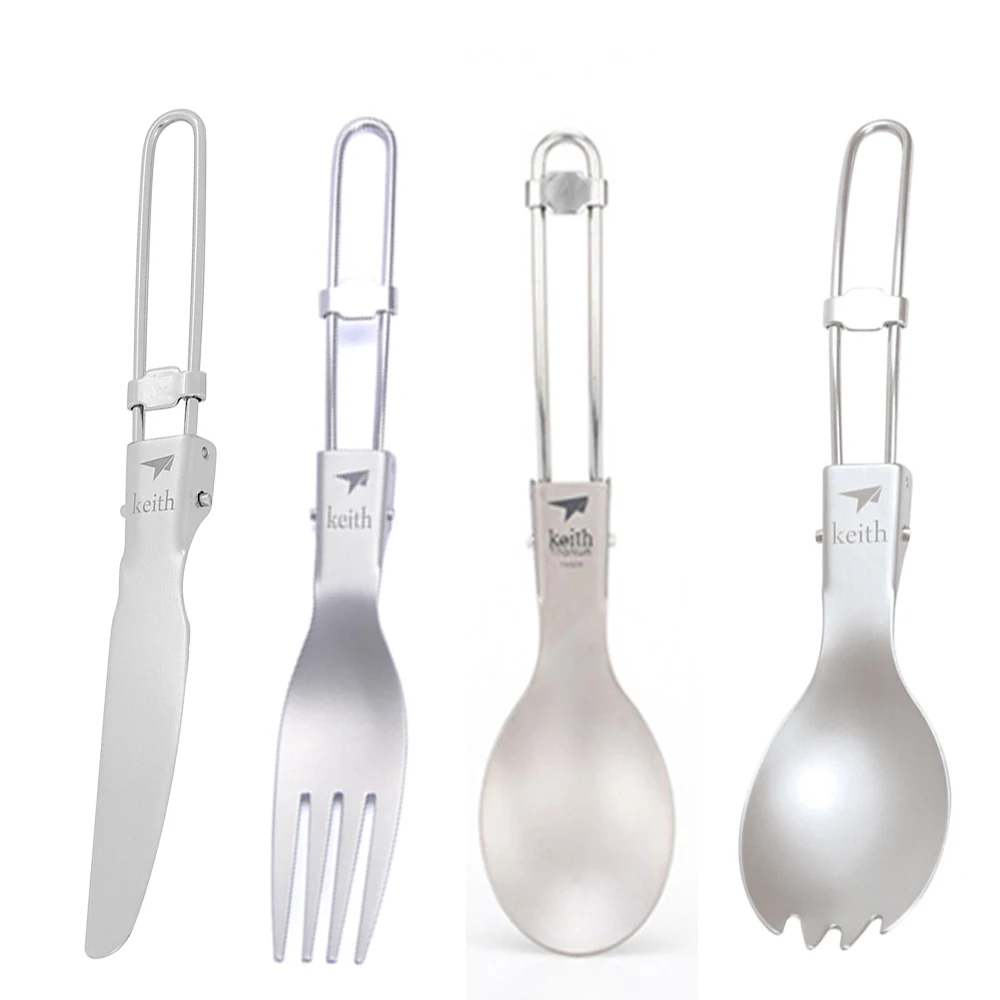 Camping Cooking Full Set - Keith Set Garpu Pisau Spork Sendok