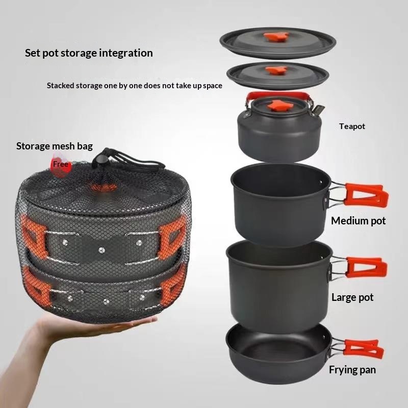 Camping Cooking Ware Set - Peralatan Masak Camping Aluminium Portabel Ringan
