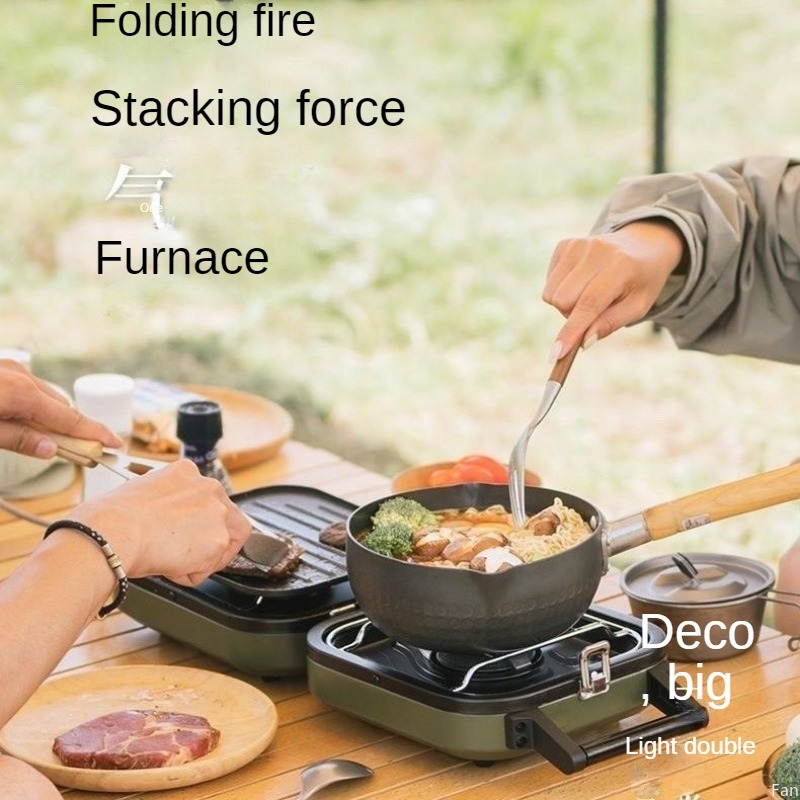Camping Double Cooking Stove - Naturehike Kompor Lipat Kompor Gas Api