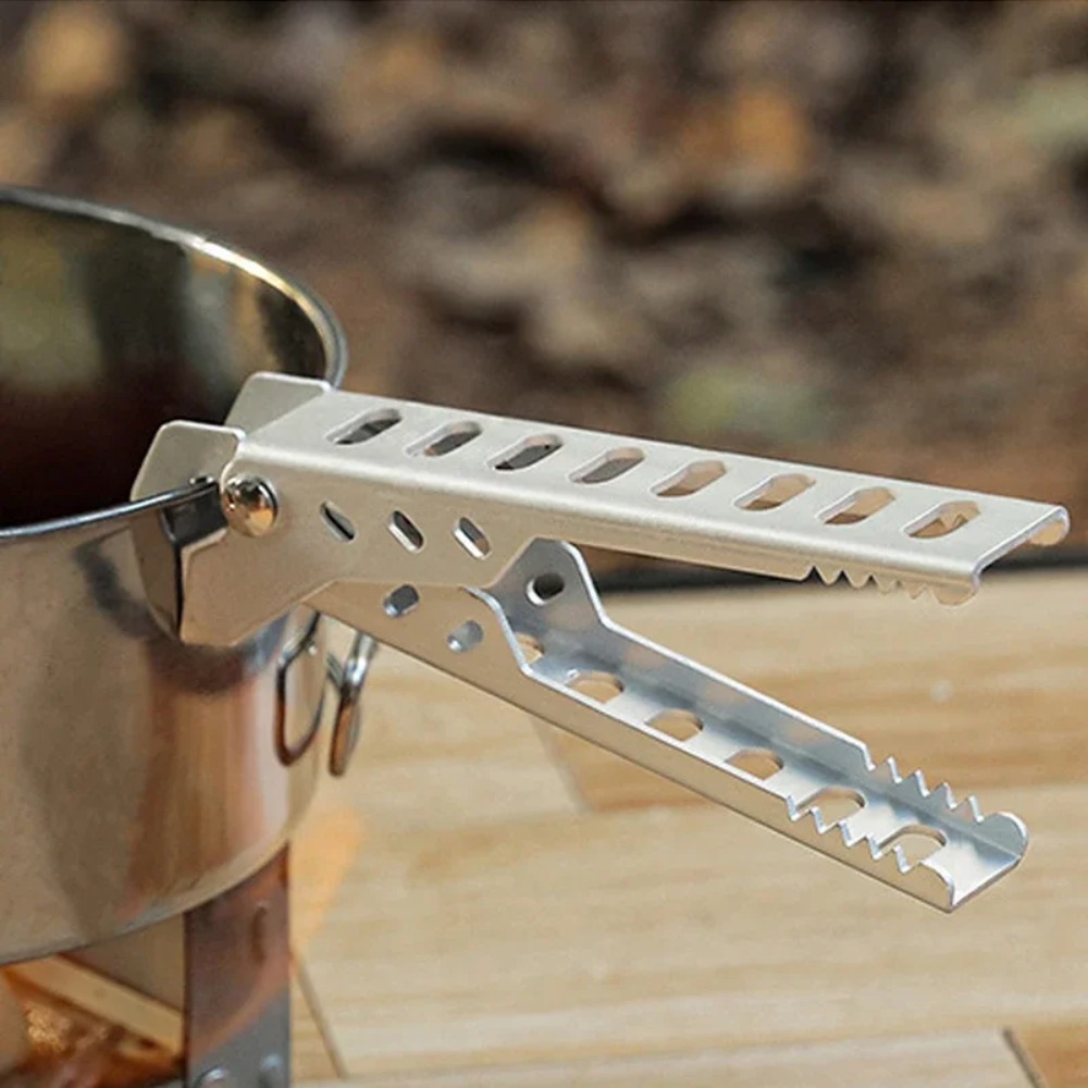 Camping Cooking Pot Stainless Steel - Penjepit Mangkuk Anti Panas dari Aluminium,