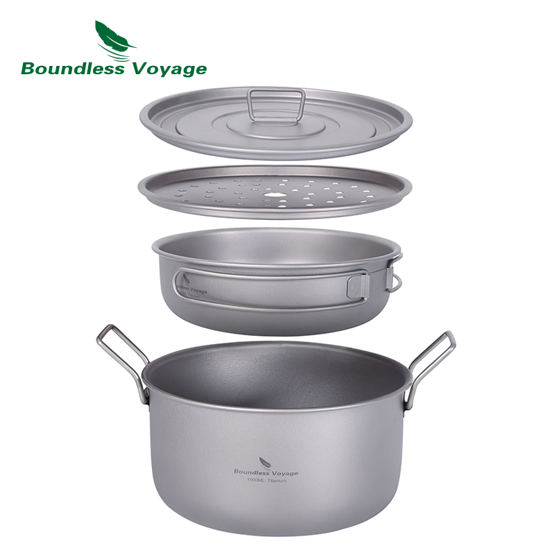 Camping Cooking Ware Set - Boundless Voyage panci masak berkemah multifungsi