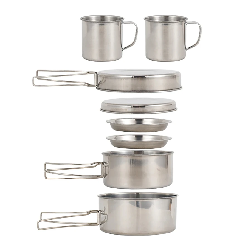 8 Buah/Set Peralatan Masak Ber - Camping Cooking Ware Set ulasan dan harga