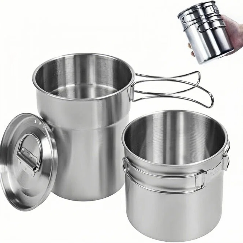 Cangkir Lipat untuk Berkemah,  - Camping Cooking Pot Stainless Steel ulasan dan harga