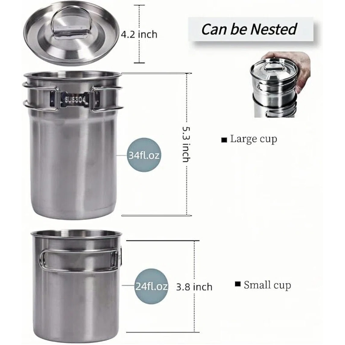 Cangkir Lipat untuk Berkemah,  - Camping Cooking Pot Stainless Steel ulasan dan harga