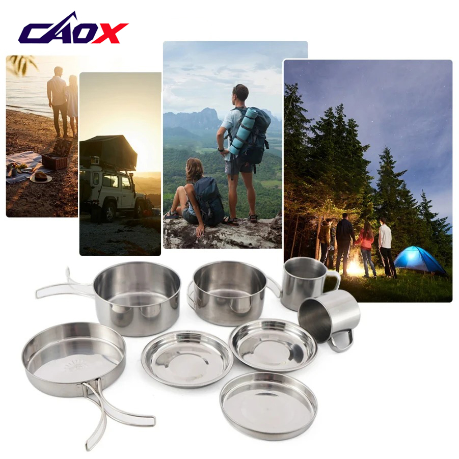 CAOX 8pcs/Set Peralatan Masak  - Camping Cooking Ware Set ulasan dan harga