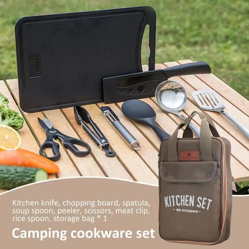 8 Buah Set Peralatan Masak Dap - Camping Outdoor Cooking Equipment ulasan dan harga