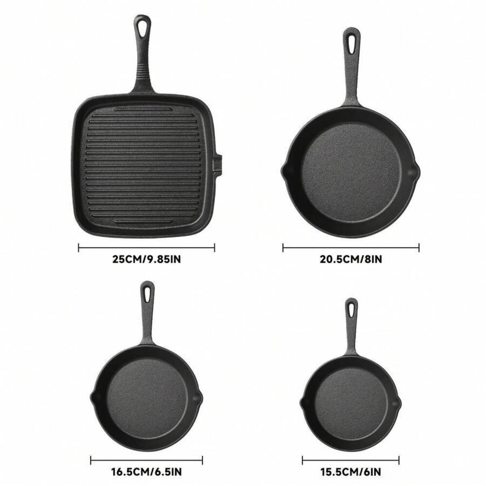 Set Peralatan Masak Besi Cor 4 - Camping Cooking Ware Set ulasan dan harga