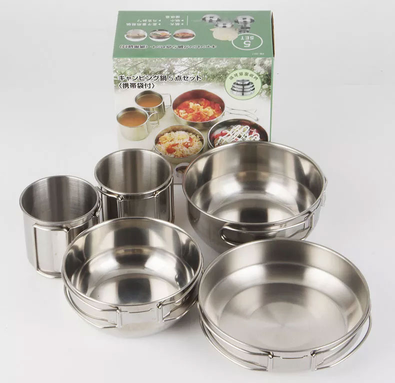 Set Peralatan Masak Lipat 5-in - Camping Cooking Ware Set ulasan dan harga
