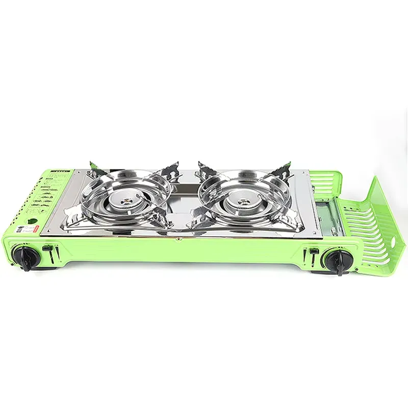 Meja Kemah Portabel Luar Ruang - Camping Double Cooking Stove ulasan dan harga