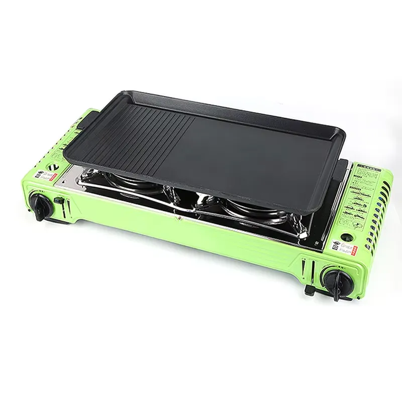 Meja Kemah Portabel Luar Ruang - Camping Double Cooking Stove ulasan dan harga