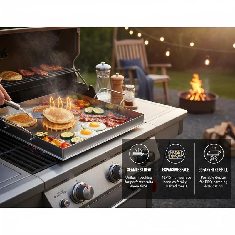 Wajan Panggang Datar Universal - Camping Cooking Pot Stainless Steel ulasan dan harga