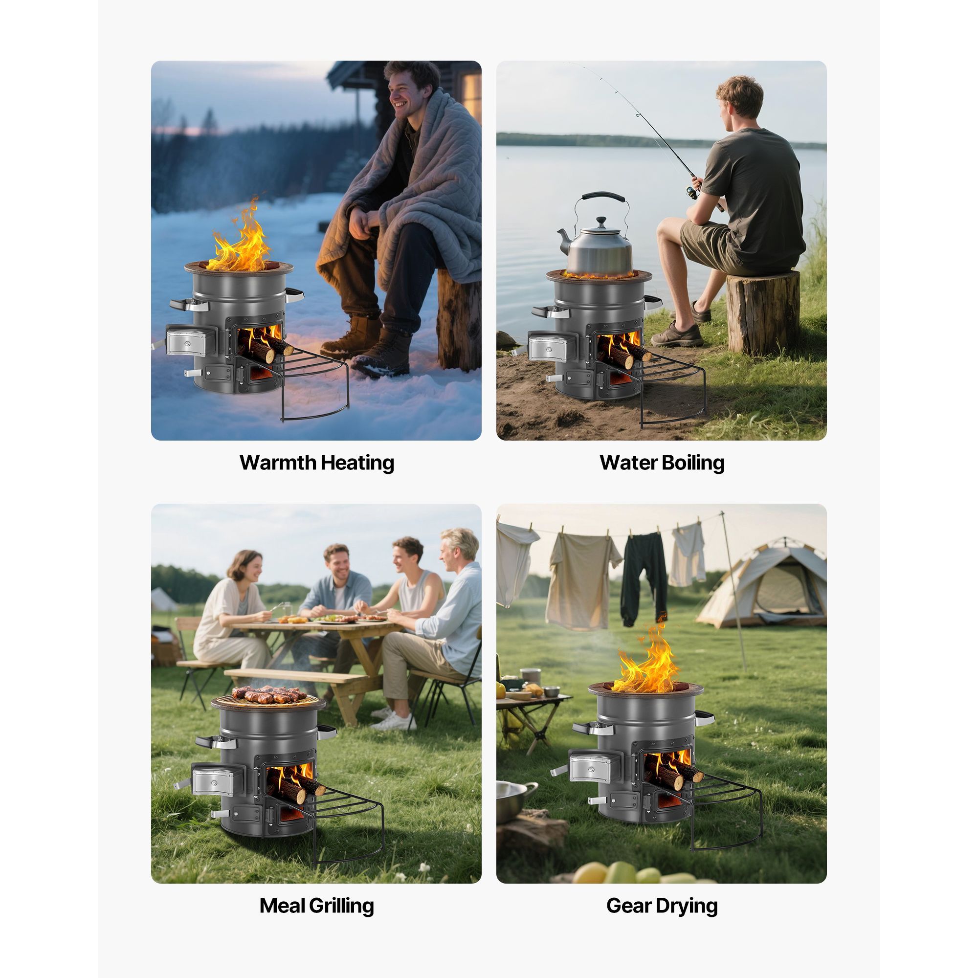 Kompor Roket untuk Berkemah, K - Camping Double Cooking Stove ulasan dan harga