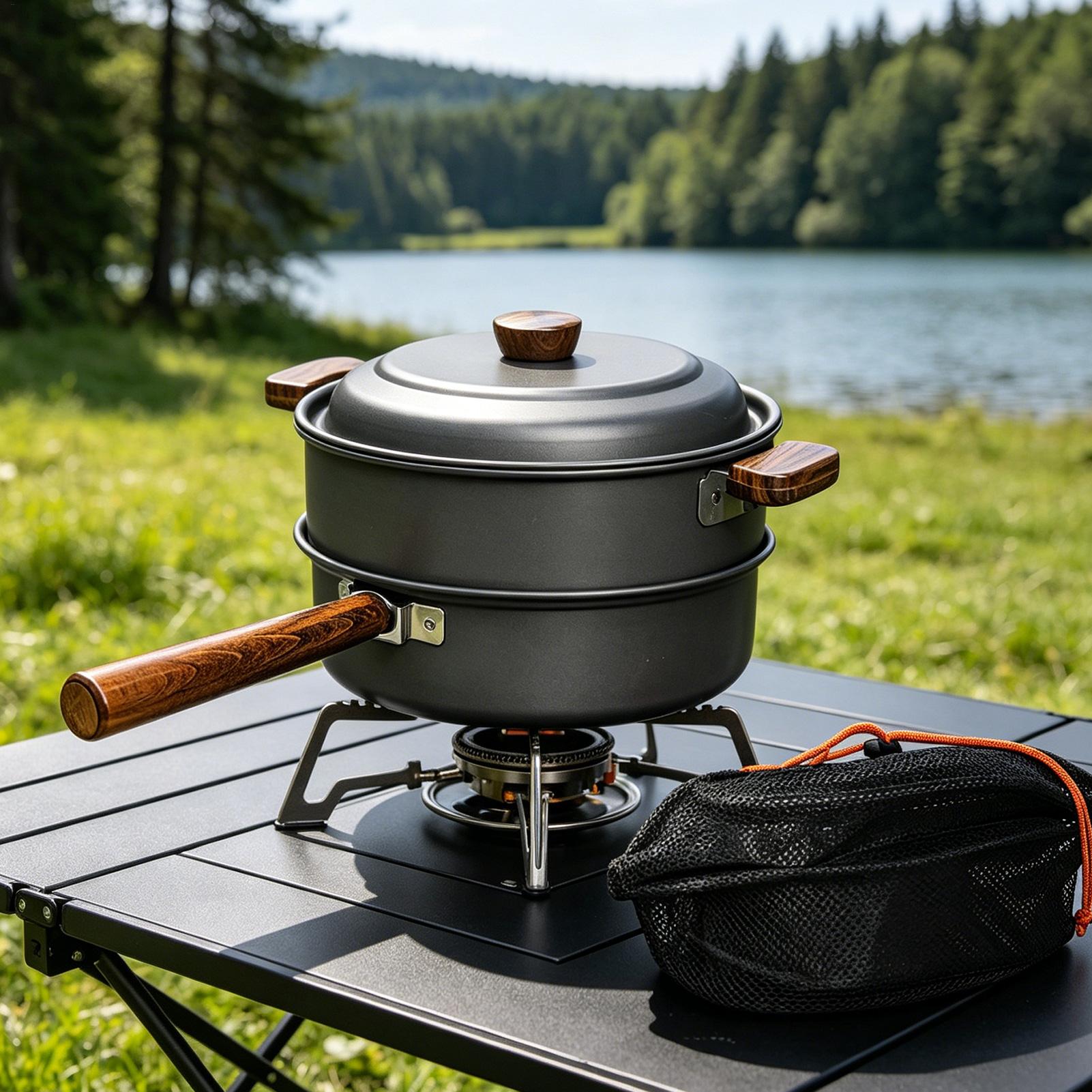 Panci Kemah Portabel Besar Rin - Camping Double Cooking Stove ulasan dan harga