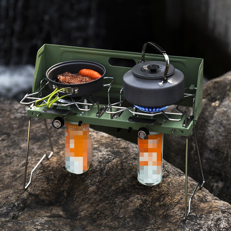 Kompor Gas Portabel Kompor Ter - Camping Double Cooking Stove ulasan dan harga