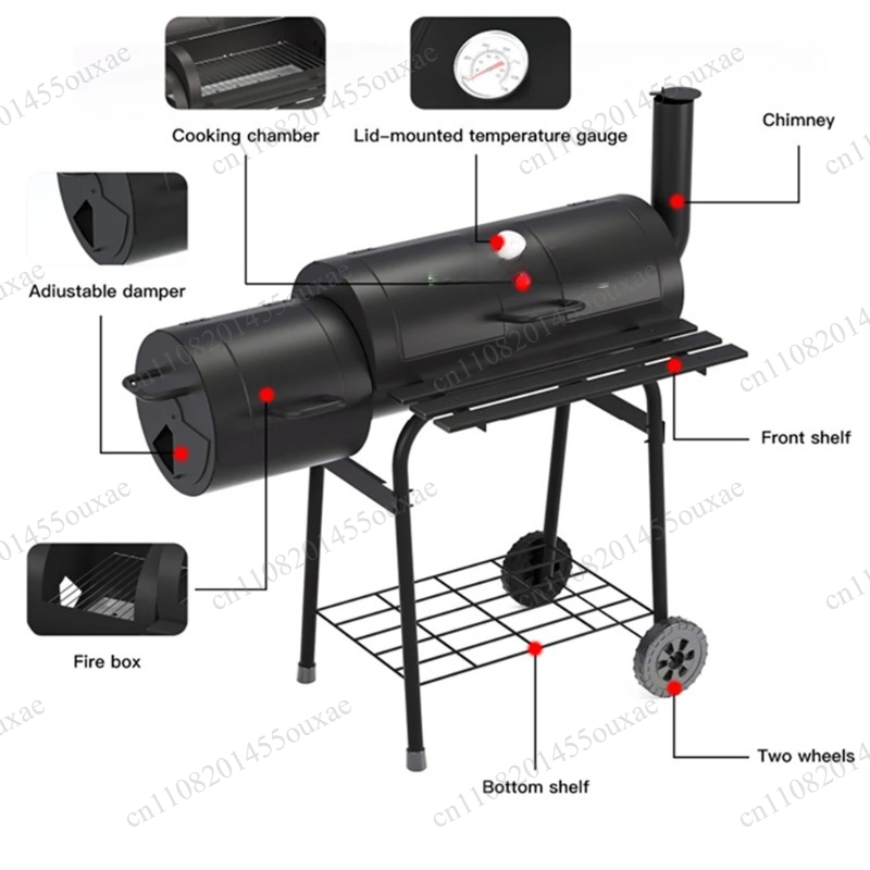 Pemanggang BBQ Arang Besar Dua - Camping Double Cooking Stove ulasan dan harga