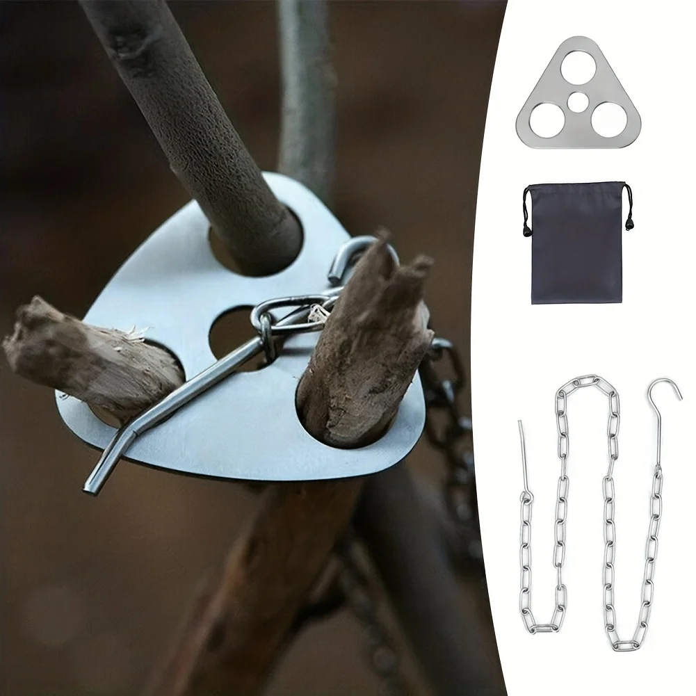 Tripod BBQ Luar Ruangan Rak Ga - Camping Cooking Pot Stainless Steel ulasan dan harga