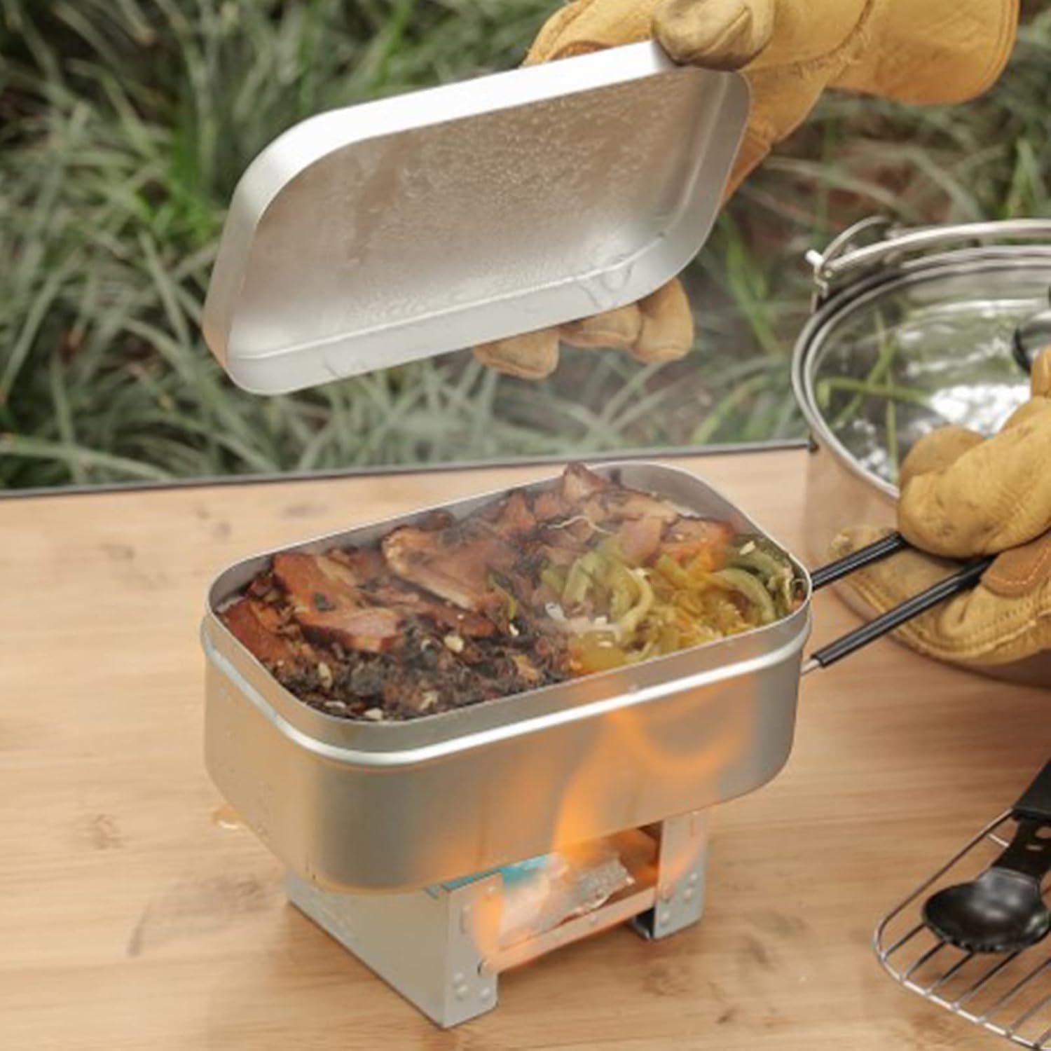 Pegangan Kotak Bento Lipat, Wa - Camping Outdoor Cooking Equipment ulasan dan harga