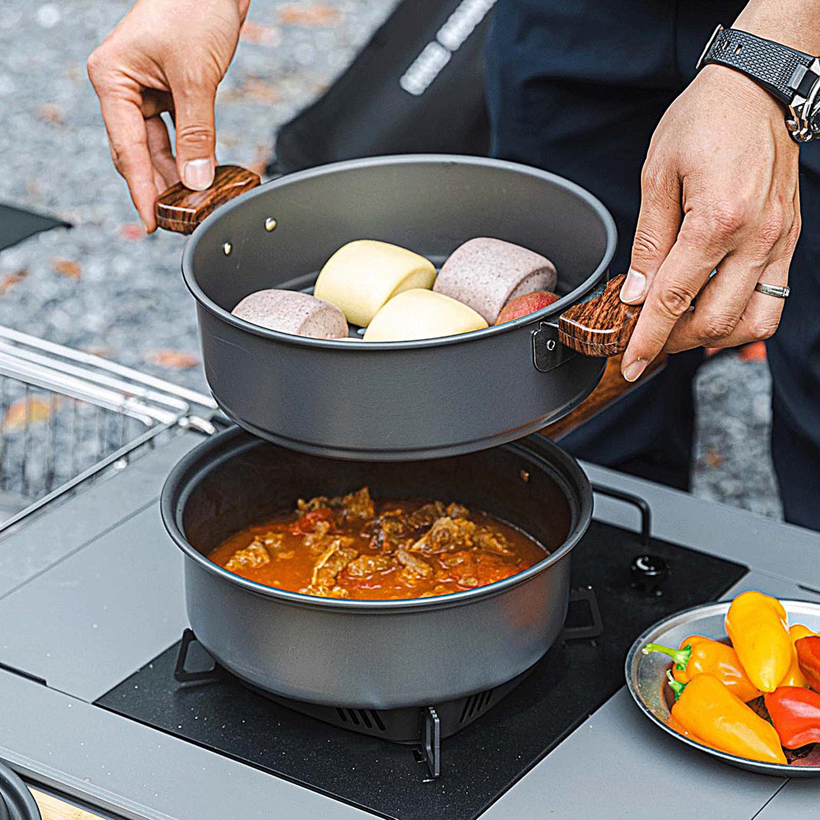 Panci Backpacking Dua Lapis de - Camping Double Cooking Stove ulasan dan harga