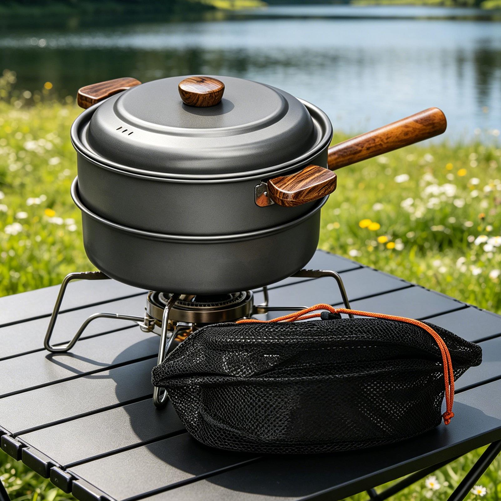 Panci Backpacking Dua Lapis de - Camping Double Cooking Stove ulasan dan harga